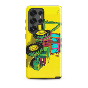 Furrow & Fields Tough case for Samsung® Glossy / Samsung Galaxy S25 Ultra John Deere 6910 with Hedge Cutter Pop Art | Tough case for Samsung® Quality Farmers Merch