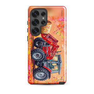 Furrow & Fields Tough case for Samsung® Glossy / Samsung Galaxy S25 Ultra Massey Ferguson 3070 Autotronic Splash Art | Tough case for Samsung® Quality Farmers Merch