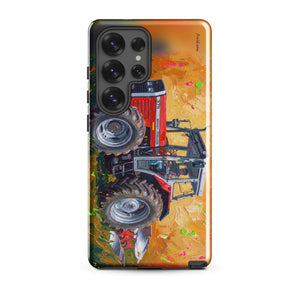 Furrow & Fields Tough case for Samsung® Glossy / Samsung Galaxy S25 Ultra Massey Ferguson 375 Splash Art | Tough case for Samsung® Quality Farmers Merch