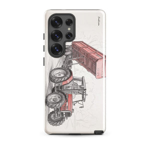 Furrow & Fields Tough case for Samsung® Glossy / Samsung Galaxy S25 Ultra Massey Ferguson 6180 Pencil Sketch | Tough case for Samsung® Quality Farmers Merch