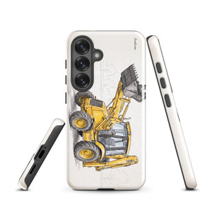 Furrow & Fields Tough case for Samsung® JCB 3CX Sitemaster SRS Pencil Sketch | Tough case for Samsung® Quality Farmers Merch