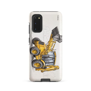 Furrow & Fields Tough case for Samsung® Matte / Samsung Galaxy S20 JCB 3CX Sitemaster SRS Pencil Sketch | Tough case for Samsung® Quality Farmers Merch