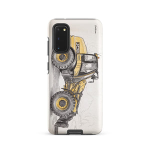 Furrow & Fields Tough case for Samsung® Matte / Samsung Galaxy S20 JCB TM420 Pencil Sketch | Tough case for Samsung® Quality Farmers Merch