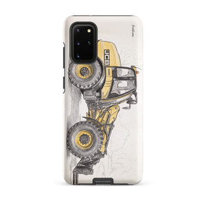 Furrow & Fields Tough case for Samsung® Matte / Samsung Galaxy S20 Plus JCB TM420 Pencil Sketch | Tough case for Samsung® Quality Farmers Merch