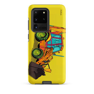 Furrow & Fields Tough case for Samsung® Matte / Samsung Galaxy S20 Ultra JCB 3CX Sitemaster Plus Pop Art | Tough case for Samsung® Quality Farmers Merch