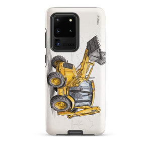 Furrow & Fields Tough case for Samsung® Matte / Samsung Galaxy S20 Ultra JCB 3CX Sitemaster SRS Pencil Sketch | Tough case for Samsung® Quality Farmers Merch