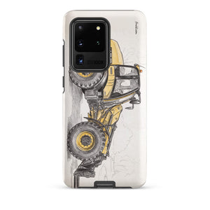 Furrow & Fields Tough case for Samsung® Matte / Samsung Galaxy S20 Ultra JCB TM420 Pencil Sketch | Tough case for Samsung® Quality Farmers Merch