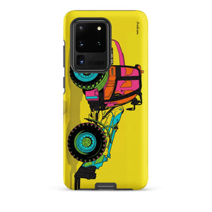 Furrow & Fields Tough case for Samsung® Matte / Samsung Galaxy S20 Ultra JCB TM420 Pop Art | Tough case for Samsung® Quality Farmers Merch