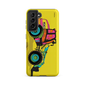 Furrow & Fields Tough case for Samsung® Matte / Samsung Galaxy S21 FE JCB TM420 Pop Art | Tough case for Samsung® Quality Farmers Merch