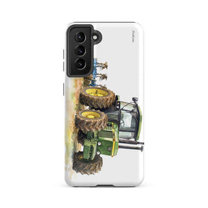 Furrow & Fields Tough case for Samsung® Matte / Samsung Galaxy S21 FE John Deere 4350 Watercolor | Tough case for Samsung® Quality Farmers Merch