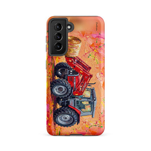 Furrow & Fields Tough case for Samsung® Matte / Samsung Galaxy S21 FE Massey Ferguson 3070 Autotronic Splash Art | Tough case for Samsung® Quality Farmers Merch