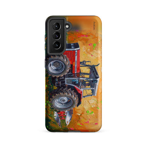 Furrow & Fields Tough case for Samsung® Matte / Samsung Galaxy S21 FE Massey Ferguson 375 Splash Art | Tough case for Samsung® Quality Farmers Merch