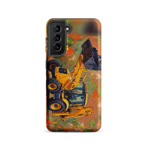 Furrow & Fields Tough case for Samsung® Matte / Samsung Galaxy S21 JCB 3CX Sitemaster SRS Splash Art | Tough case for Samsung® Quality Farmers Merch