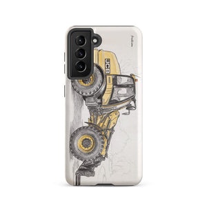 Furrow & Fields Tough case for Samsung® Matte / Samsung Galaxy S21 JCB TM420 Pencil Sketch | Tough case for Samsung® Quality Farmers Merch