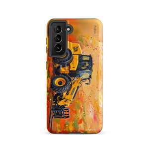 Furrow & Fields Tough case for Samsung® Matte / Samsung Galaxy S21 JCB TM420 Splash Art | Tough case for Samsung® Quality Farmers Merch