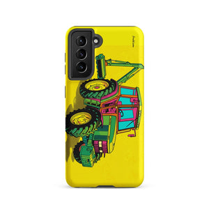 Furrow & Fields Tough case for Samsung® Matte / Samsung Galaxy S21 John Deere 6910 with Hedge Cutter Pop Art | Tough case for Samsung® Quality Farmers Merch