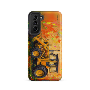 Furrow & Fields Tough case for Samsung® Matte / Samsung Galaxy S21 Massey Ferguson 50E Splash Art | Tough case for Samsung® Quality Farmers Merch