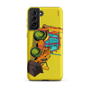 Furrow & Fields Tough case for Samsung® Matte / Samsung Galaxy S21 Plus JCB 3CX Sitemaster Plus Pop Art | Tough case for Samsung® Quality Farmers Merch
