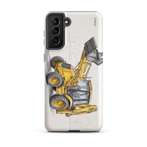 Furrow & Fields Tough case for Samsung® Matte / Samsung Galaxy S21 Plus JCB 3CX Sitemaster SRS Pencil Sketch | Tough case for Samsung® Quality Farmers Merch
