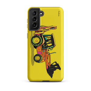 Furrow & Fields Tough case for Samsung® Matte / Samsung Galaxy S21 Plus JCB 3CX Sitemaster SRS Pop Art | Tough case for Samsung® Quality Farmers Merch