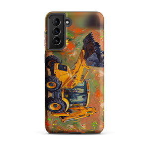 Furrow & Fields Tough case for Samsung® Matte / Samsung Galaxy S21 Plus JCB 3CX Sitemaster SRS Splash Art | Tough case for Samsung® Quality Farmers Merch