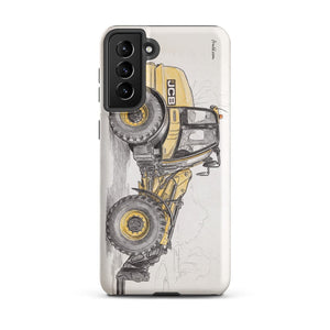 Furrow & Fields Tough case for Samsung® Matte / Samsung Galaxy S21 Plus JCB TM420 Pencil Sketch | Tough case for Samsung® Quality Farmers Merch