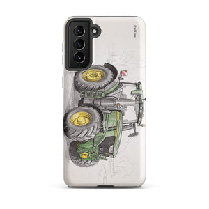Furrow & Fields Tough case for Samsung® Matte / Samsung Galaxy S21 Plus John Deere 6R 250 Pencil Sketch | Tough case for Samsung® Quality Farmers Merch