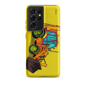Furrow & Fields Tough case for Samsung® Matte / Samsung Galaxy S21 Ultra JCB 3CX Sitemaster Plus Pop Art | Tough case for Samsung® Quality Farmers Merch