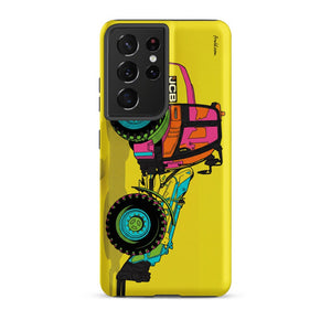 Furrow & Fields Tough case for Samsung® Matte / Samsung Galaxy S21 Ultra JCB TM420 Pop Art | Tough case for Samsung® Quality Farmers Merch
