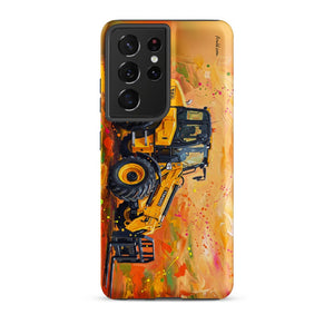 Furrow & Fields Tough case for Samsung® Matte / Samsung Galaxy S21 Ultra JCB TM420 Splash Art | Tough case for Samsung® Quality Farmers Merch