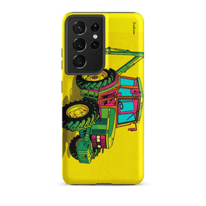 Furrow & Fields Tough case for Samsung® Matte / Samsung Galaxy S21 Ultra John Deere 6910 with Hedge Cutter Pop Art | Tough case for Samsung® Quality Farmers Merch