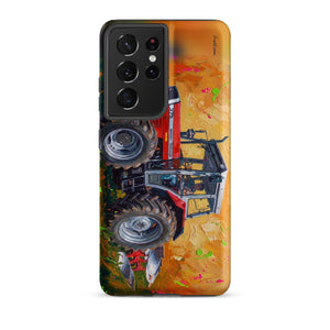 Furrow & Fields Tough case for Samsung® Matte / Samsung Galaxy S21 Ultra Massey Ferguson 375 Splash Art | Tough case for Samsung® Quality Farmers Merch