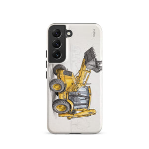 Furrow & Fields Tough case for Samsung® Matte / Samsung Galaxy S22 JCB 3CX Sitemaster SRS Pencil Sketch | Tough case for Samsung® Quality Farmers Merch