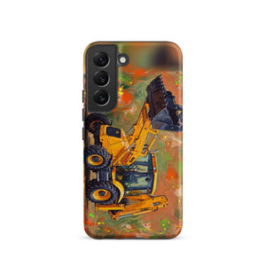 Furrow & Fields Tough case for Samsung® Matte / Samsung Galaxy S22 JCB 3CX Sitemaster SRS Splash Art | Tough case for Samsung® Quality Farmers Merch