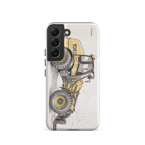 Furrow & Fields Tough case for Samsung® Matte / Samsung Galaxy S22 JCB TM420 Pencil Sketch | Tough case for Samsung® Quality Farmers Merch