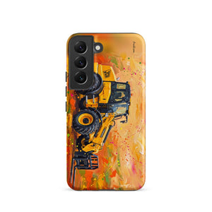 Furrow & Fields Tough case for Samsung® Matte / Samsung Galaxy S22 JCB TM420 Splash Art | Tough case for Samsung® Quality Farmers Merch