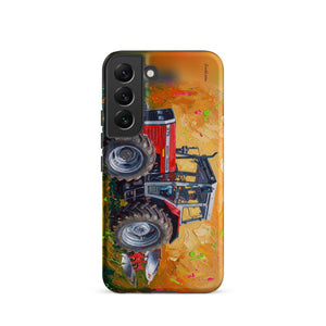 Furrow & Fields Tough case for Samsung® Matte / Samsung Galaxy S22 Massey Ferguson 375 Splash Art | Tough case for Samsung® Quality Farmers Merch