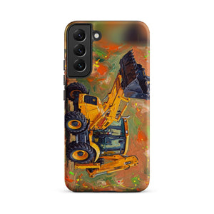 Furrow & Fields Tough case for Samsung® Matte / Samsung Galaxy S22 Plus JCB 3CX Sitemaster SRS Splash Art | Tough case for Samsung® Quality Farmers Merch