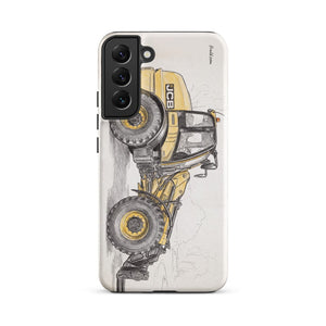 Furrow & Fields Tough case for Samsung® Matte / Samsung Galaxy S22 Plus JCB TM420 Pencil Sketch | Tough case for Samsung® Quality Farmers Merch