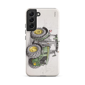 Furrow & Fields Tough case for Samsung® Matte / Samsung Galaxy S22 Plus John Deere 6R 250 Pencil Sketch | Tough case for Samsung® Quality Farmers Merch