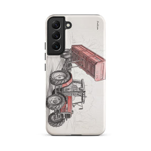 Furrow & Fields Tough case for Samsung® Matte / Samsung Galaxy S22 Plus Massey Ferguson 6180 Pencil Sketch | Tough case for Samsung® Quality Farmers Merch