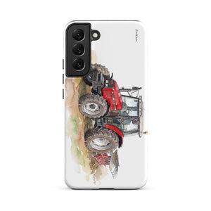 Furrow & Fields Tough case for Samsung® Matte / Samsung Galaxy S22 Plus Massey Ferguson 6255 Watercolor | Tough case for Samsung® Quality Farmers Merch