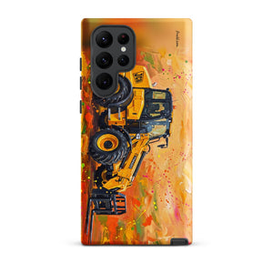 Furrow & Fields Tough case for Samsung® Matte / Samsung Galaxy S22 Ultra JCB TM420 Splash Art | Tough case for Samsung® Quality Farmers Merch