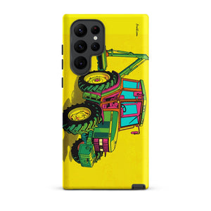 Furrow & Fields Tough case for Samsung® Matte / Samsung Galaxy S22 Ultra John Deere 6910 with Hedge Cutter Pop Art | Tough case for Samsung® Quality Farmers Merch