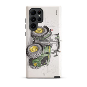 Furrow & Fields Tough case for Samsung® Matte / Samsung Galaxy S22 Ultra John Deere 6R 250 Pencil Sketch | Tough case for Samsung® Quality Farmers Merch