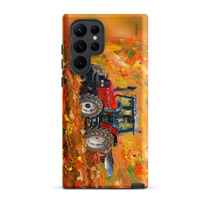 Furrow & Fields Tough case for Samsung® Matte / Samsung Galaxy S22 Ultra Massey Ferguson 6255 Splash Art | Tough case for Samsung® Quality Farmers Merch