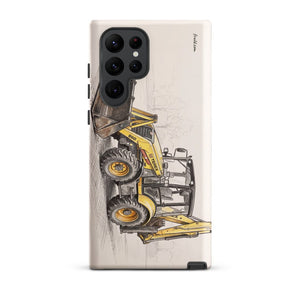Furrow & Fields Tough case for Samsung® Matte / Samsung Galaxy S22 Ultra Terex 860 Elite Pencil Sketch | Tough case for Samsung® Quality Farmers Merch