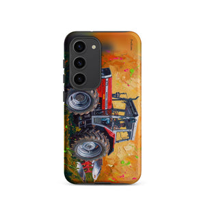 Furrow & Fields Tough case for Samsung® Matte / Samsung Galaxy S23 Massey Ferguson 375 Splash Art | Tough case for Samsung® Quality Farmers Merch