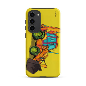 Furrow & Fields Tough case for Samsung® Matte / Samsung Galaxy S23 Plus JCB 3CX Sitemaster Plus Pop Art | Tough case for Samsung® Quality Farmers Merch