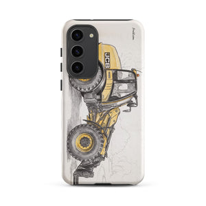 Furrow & Fields Tough case for Samsung® Matte / Samsung Galaxy S23 Plus JCB TM420 Pencil Sketch | Tough case for Samsung® Quality Farmers Merch